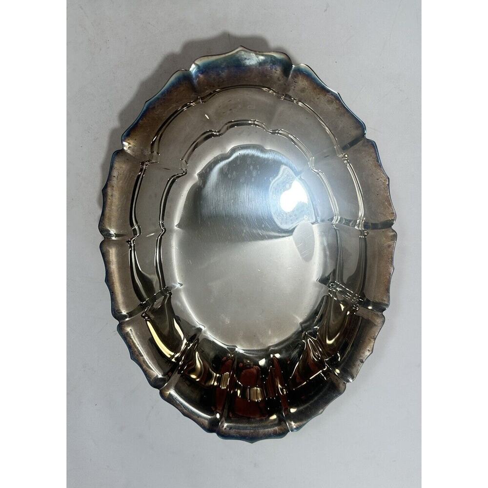 Vintage Silverplate Serving Tray Oval‎ shape 10”x7”